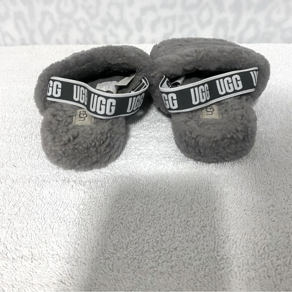 UGG Women’s Size 6 Fluff Yeah Grey Slide Slippers Comfort Faux Fur - Picture 4 of 8